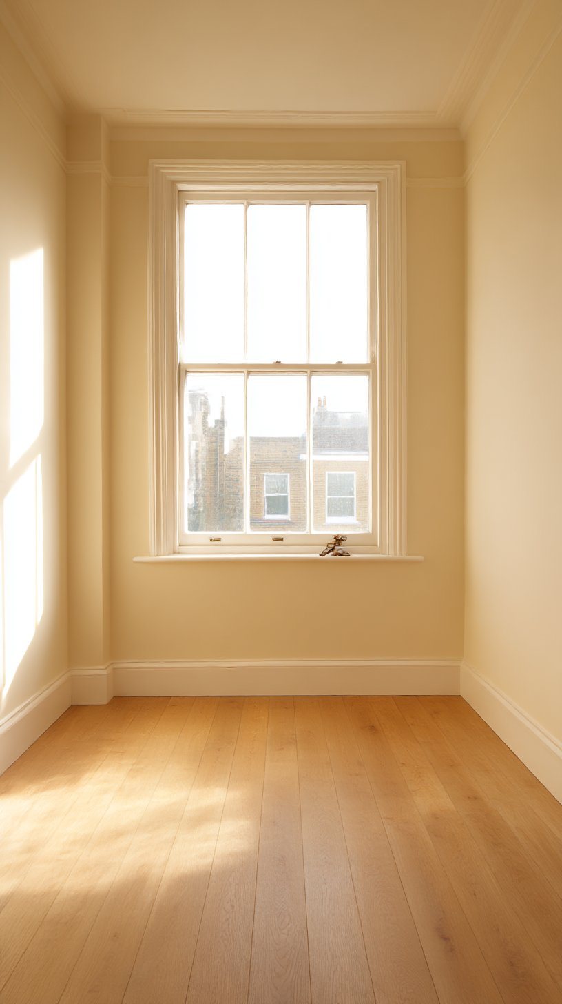 End of tenancy cleaning in London — a freshly cleaned rental flat with oak floors, ready for inspection.